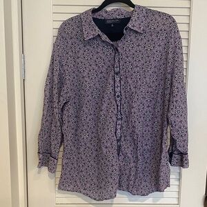 Jones New York Men's Shirt with Purple and Black Design